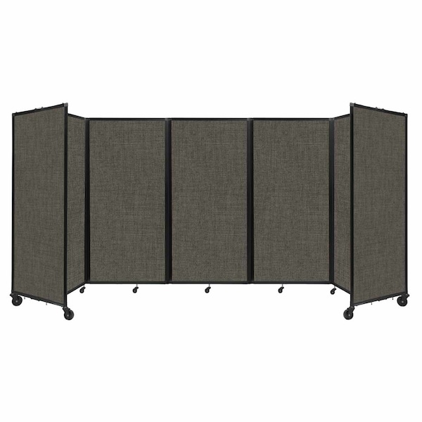 Room Divider 360 Folding Portable Partition 14' x 6' Mocha Fabric